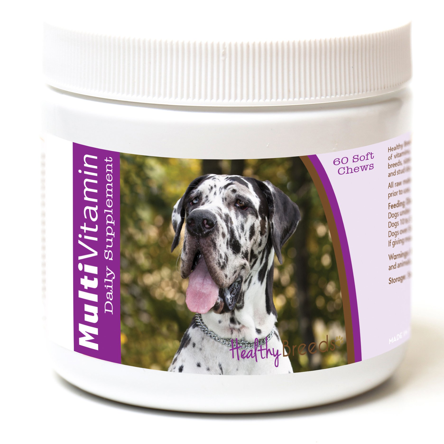 Healthy Breeds Dog Multi Vitamin Soft Chew for Great Dane - Over 80 Breeds - Daily Vitamin and Mineral Supplement - 60 Count