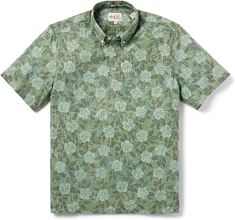 Reyn Spooner Mens Hibiscus Hawaiian Aloha Shirt - Pullover