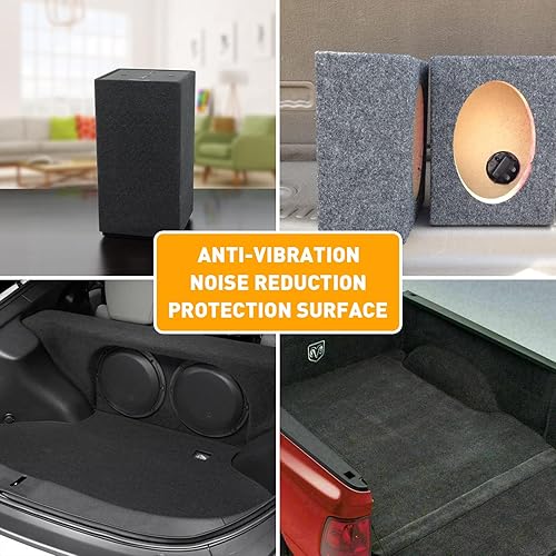 Vista 6 de Alfombra de fieltro negro de 78 x 90 pulgadas para altavoz, alfombra de subcaja, automóvil, RV, barco, marina, camión, material de fieltro