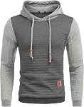 COOFANDY Hommes Pull-over Hoodies Casual Hipster manches longues String Gaufrettes tricotées Sweatshirts à capuchon