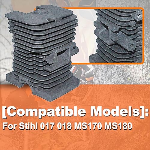 Miniatura 4 de Para Stihl 017 018 MS170 MS180, MS180 Juego de cilindros, 1130 020 1208, 1132 030 0402