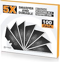 Vista 8 de Paquete de 100 cuchillas utilitarias, cuchillas de afeitar SK-2 ennegrecidas para cortador de cajas, nunca se oxidan, extra duraderas