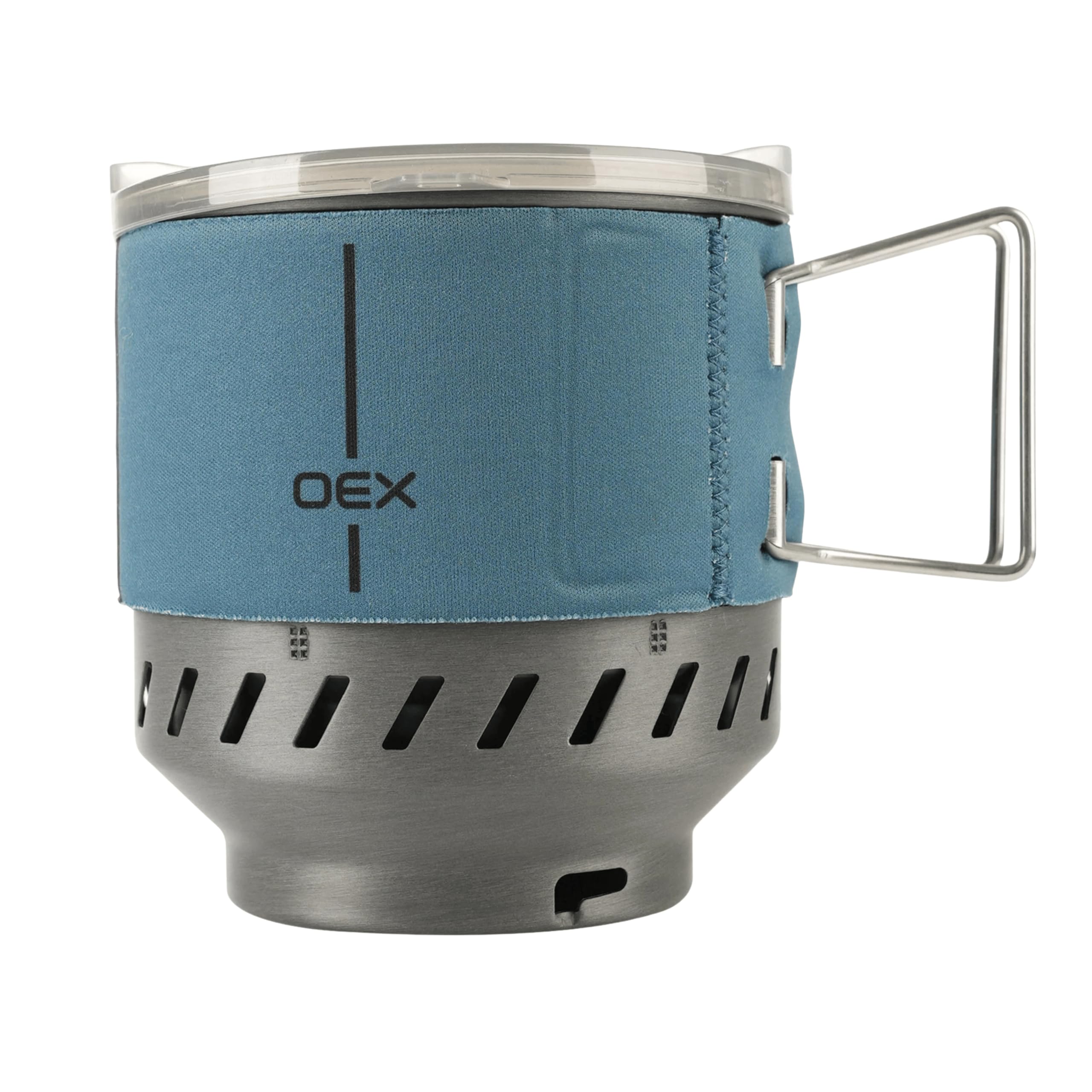 OEX Heiro Cooking Pot, 0.9L, Hard-Anodised Aluminium, with Neoprene Sleeve, for OEX Heiro Stove, 180x138x148mm (0.9 Litre)