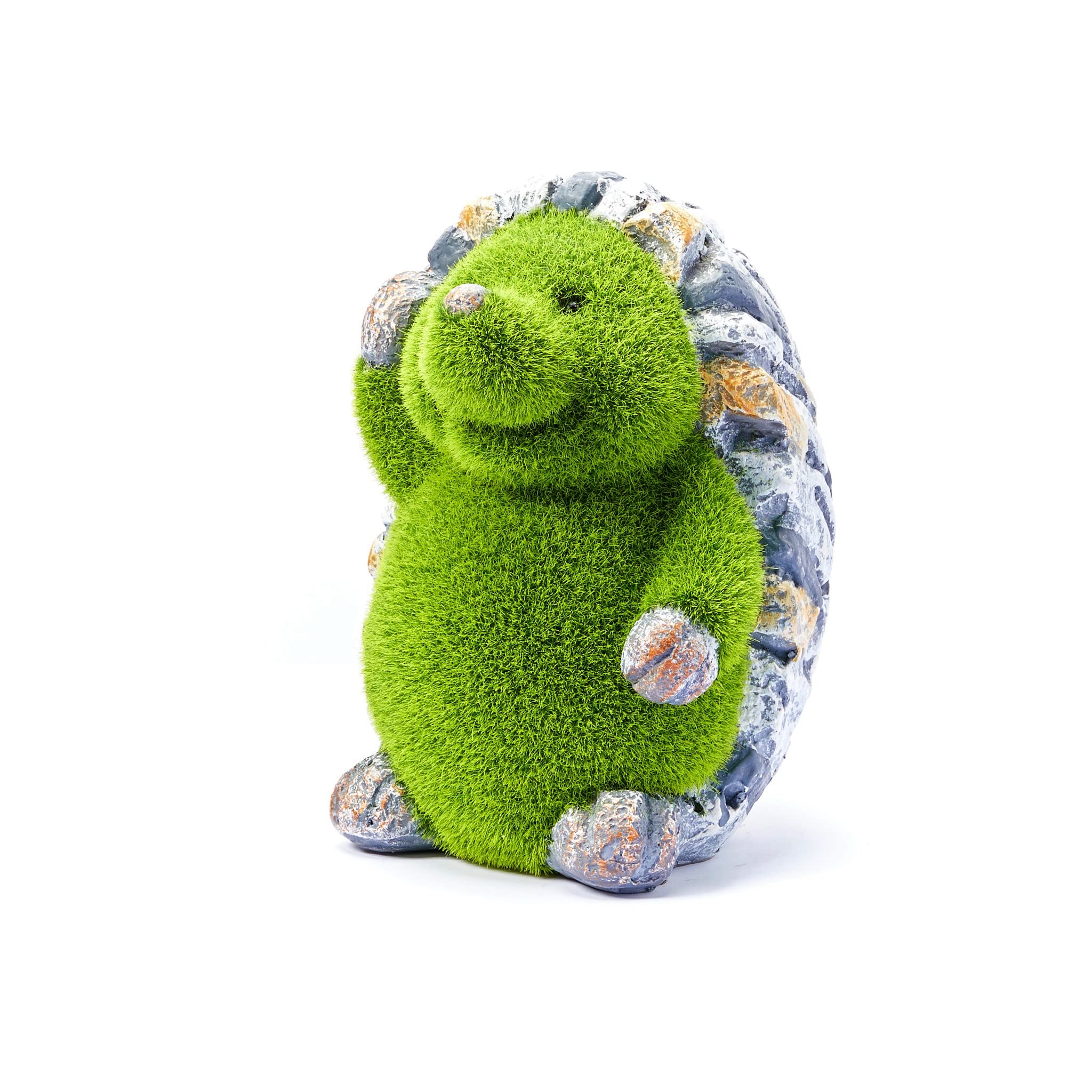 HH Home Hut Garden Ornament Animal Flocked Grass Stone Effect Green Decorative Outdoor Figure Free Standing Statue Figurine (Hedgehog)