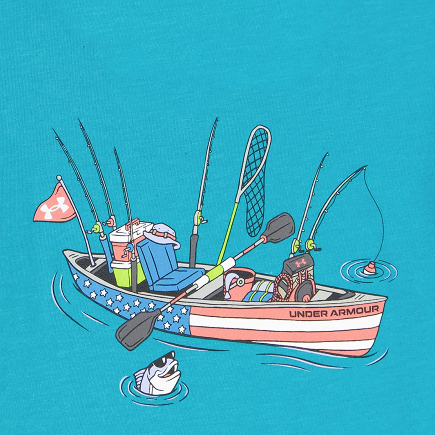 Under Armour Boys' 2-Piece Short Sleeve T-Shirt and Shorts Set, Outdoor Collection, Radial Turquoise, 4 - Image 2