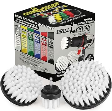 Car Accessories - Drill Brush Attachment for Washing, Wheels, Mats, Detailing - Carpet and Upholstery Cleaner - Boat and Kayak Hull Accessories - Glass and Fiberglass Cleaner