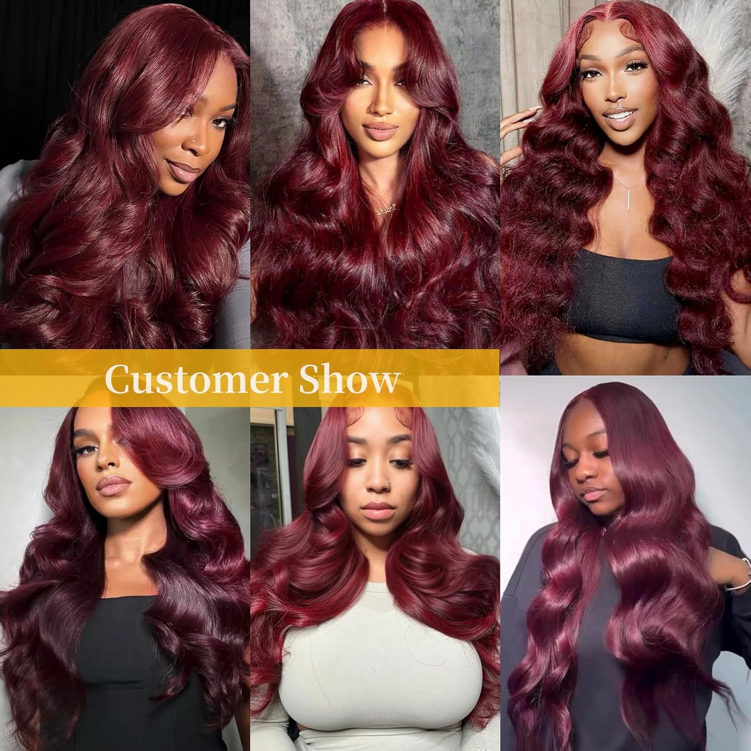 MIRELLE Burgundy Wig - 13x6 Synthetic Lace Front Wigs for Women - HD Lace Body Wave Frontal Wig Pre-Plucked with Baby Hair Heat Resistant Fiber 30 Inches 220 Density