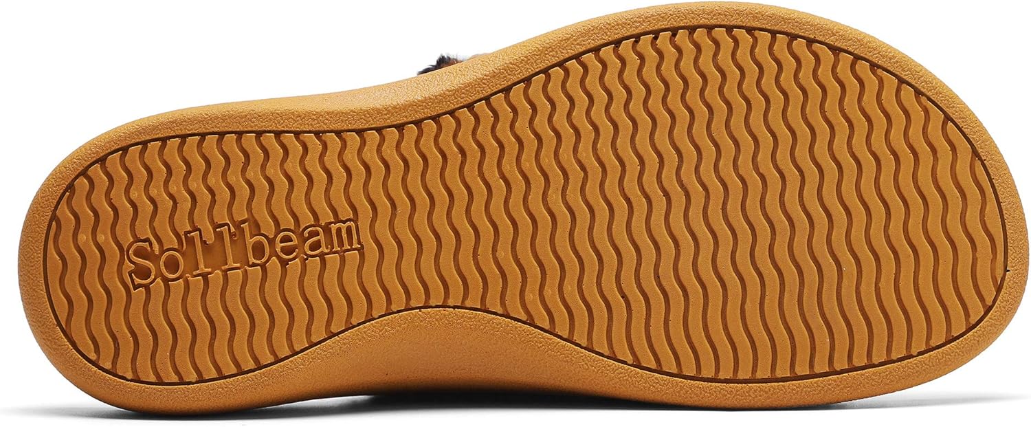 SOLLBEAM Women's Plantar Fasciitis Fuzzy House Orthopedic Adjustable Slippers With Arch Support Orthotic Heel Cup Sandals For Ladies