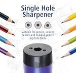 STAEDTLER tailleur à crayon, tailleur de qualité supérieure avec couvercle vissé, empêche les ouvertures accidentelles, la taille compacte pour le boîtier et le poste de travail, 511 63BK (Boîte de 1) , Des couleurs variées.