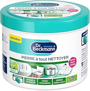 Dr. Beckmann - Pierre &agrave; Tout Nettoyer - Pierre Blanche de Nettoyage Avec du Bicarbonate de Soude - Efficace & Polyvalent - Nettoyant Basket Blanche & Autre - Nettoie, Polie & Prot&egrave;ge - 550g