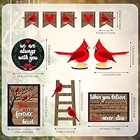 Vista 3 de Jetec Juego de 12 piezas de decoración de bandejas escalonadas cardenal para el día de San Valentín, decoración de bandeja escalonada de pájaro