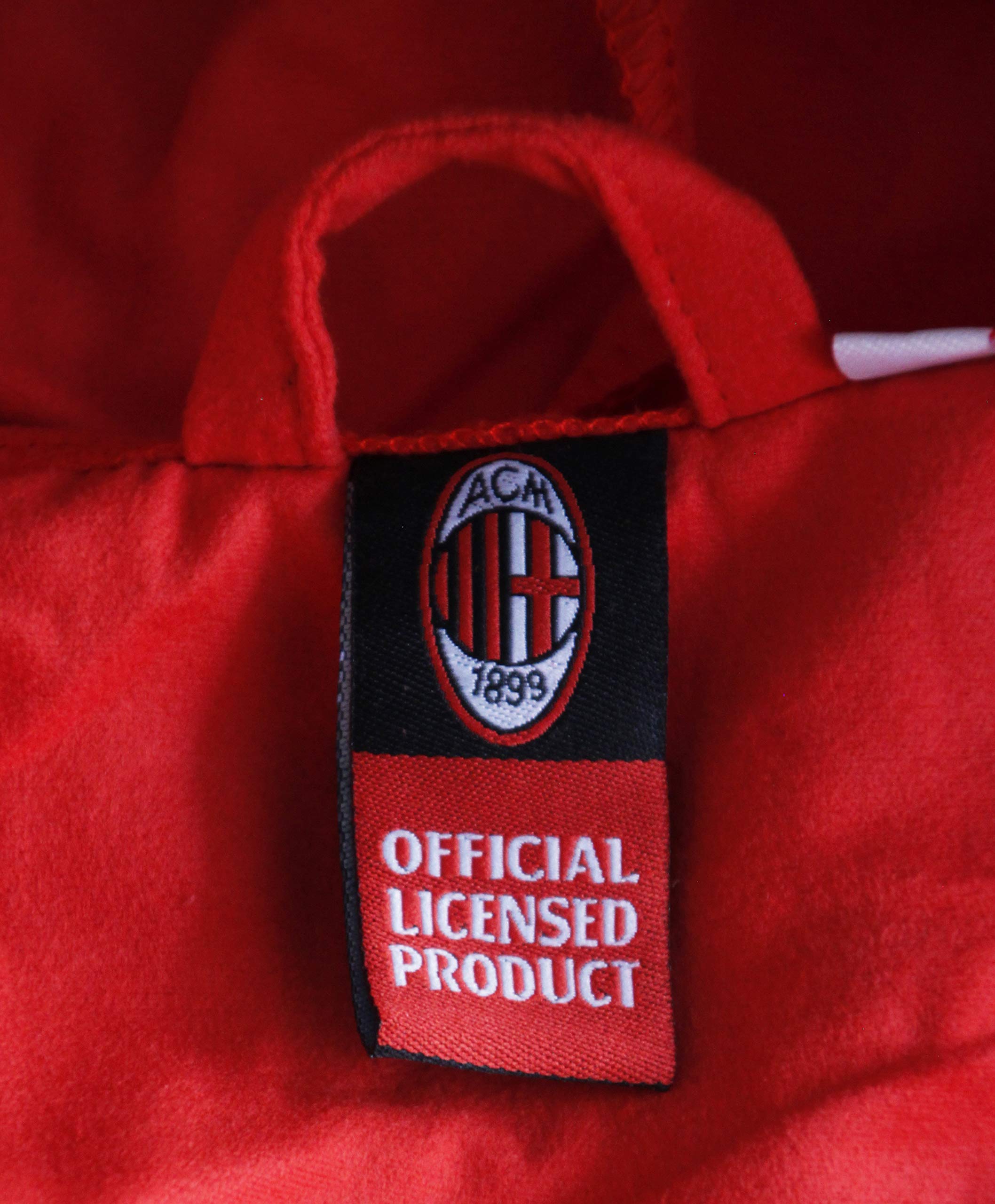 Accappatoio con Cappuccio in microfibra UFFICIALE MILAN A C TG S M L XL XXL ROSSO NERO Con Sacca UOMO Ragazzo (M - 46/48)