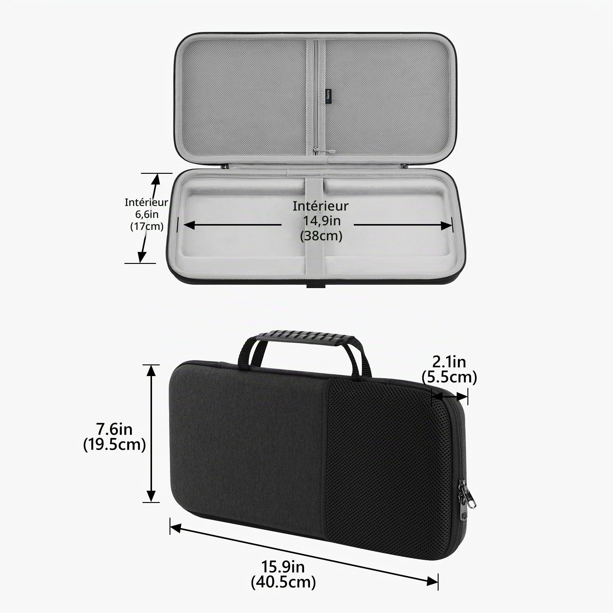 Étui de Protection Rigide pour Clavier Geekria, Compatible avec Le Combo Clavier et Souris sans Fil Logitech MK470 Slim, Logitech MK470 / K585 / K580 (Gris foncé)