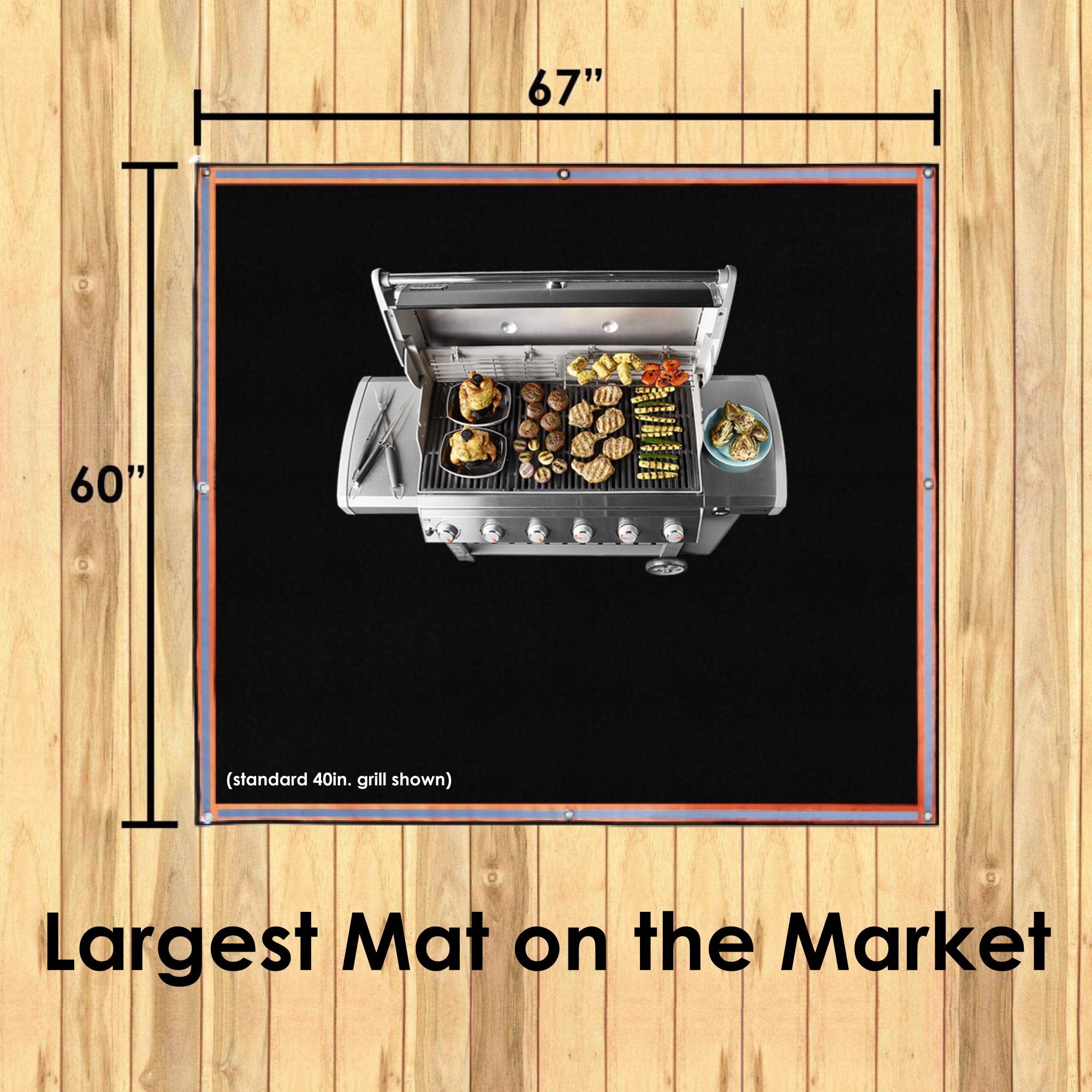 XL Mata przeciwpożarowa z siedzibą w USA, ognioodporna mata pod grill, ochrona tarasu, 170 x 152 cm, do paleniska, trawy, patio, trawnika, kempingu, maty do grilla, ognioodporna mata