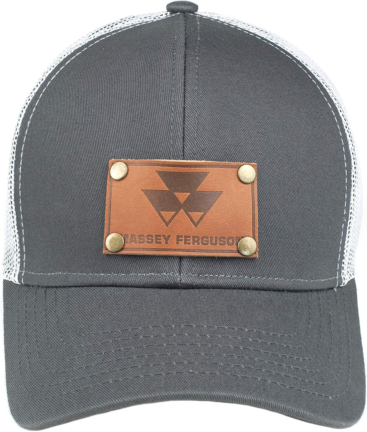 J&D Productions, Inc. Massey Ferguson Tractor Hat, Leather Emblem