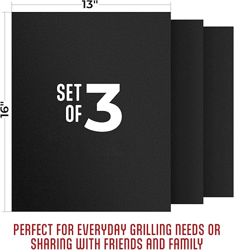 Miniatura 3 de Kaluns Alfombrillas de parrilla para parrilla al aire libre, alfombrillas antiadherentes reutilizables para parrillas de gas, carbón, parrillas