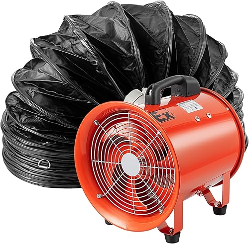 Ventilador a prueba de explosiones de 12 pulgadas, ventilador a prueba de explosiones 550W, 2719 CFM ventilador de alta velocidad con manguera de