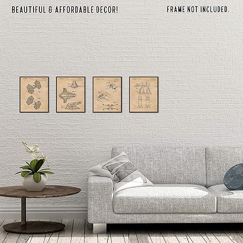 Miniatura 7 de Classic Land Air Star Vessel Patent Prints, 4 (8x10) Unframed Photos, Wall Art Decor Gift for Home Work Office Creator Gears Garage Shop Man Cave