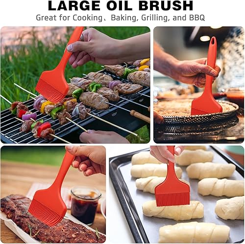 Miniatura 6 de Cepillo de silicona para untar, cepillo grande de pastelería para cocinar, cepillo extra ancho para asar cocinar, hornear, cepillo de cocina,