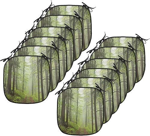 Miniatura 104 de Lunarable Cojín retro para silla, dibujo de chica a la moda en tierra primavera campo margaritas arte, acolchado de asiento para cocina y patio con