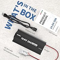 Vista 7 de Redodo 14.6V 20A LiFePO4 Battery Charger for Lithium Iron Phosphate Battery, Support Fast Charging, High Charging Efficiency Designed for Deep Cycle