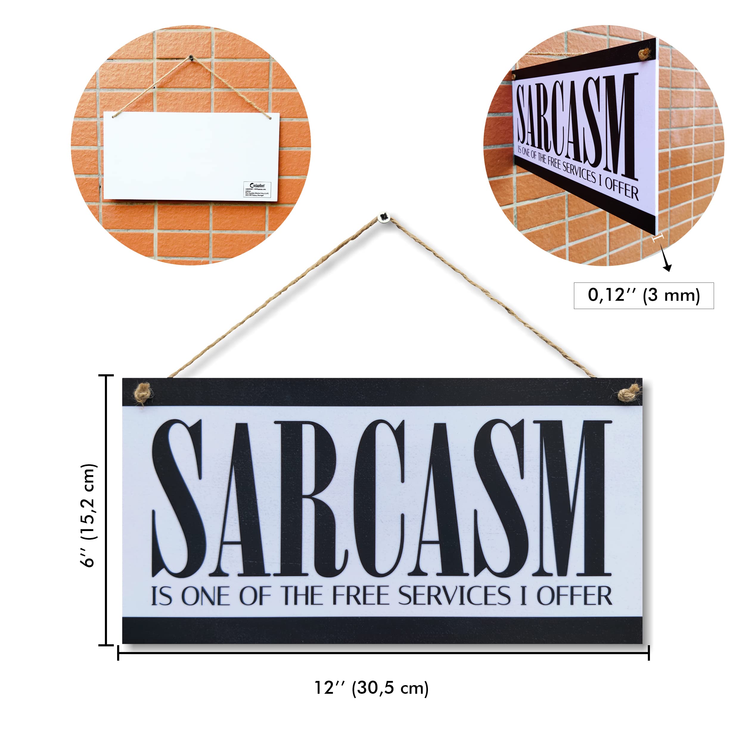 CARISPIBET Decorative Sarcasm Sign - Office & Home Plaque, 6" x 12", 6 x 12 inch - Image 2