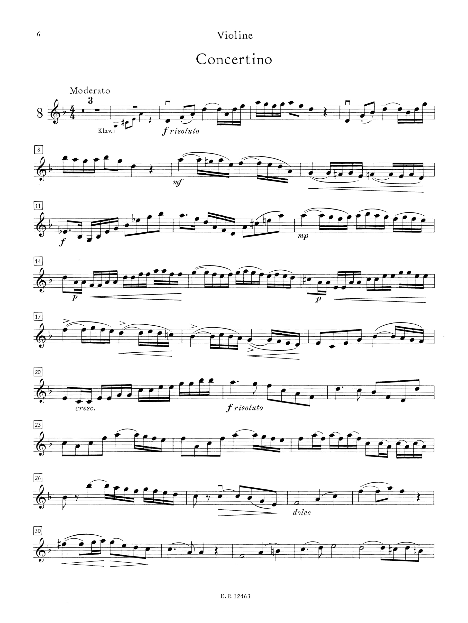 8 Easy Pieces for Violin and Piano: 1st Position