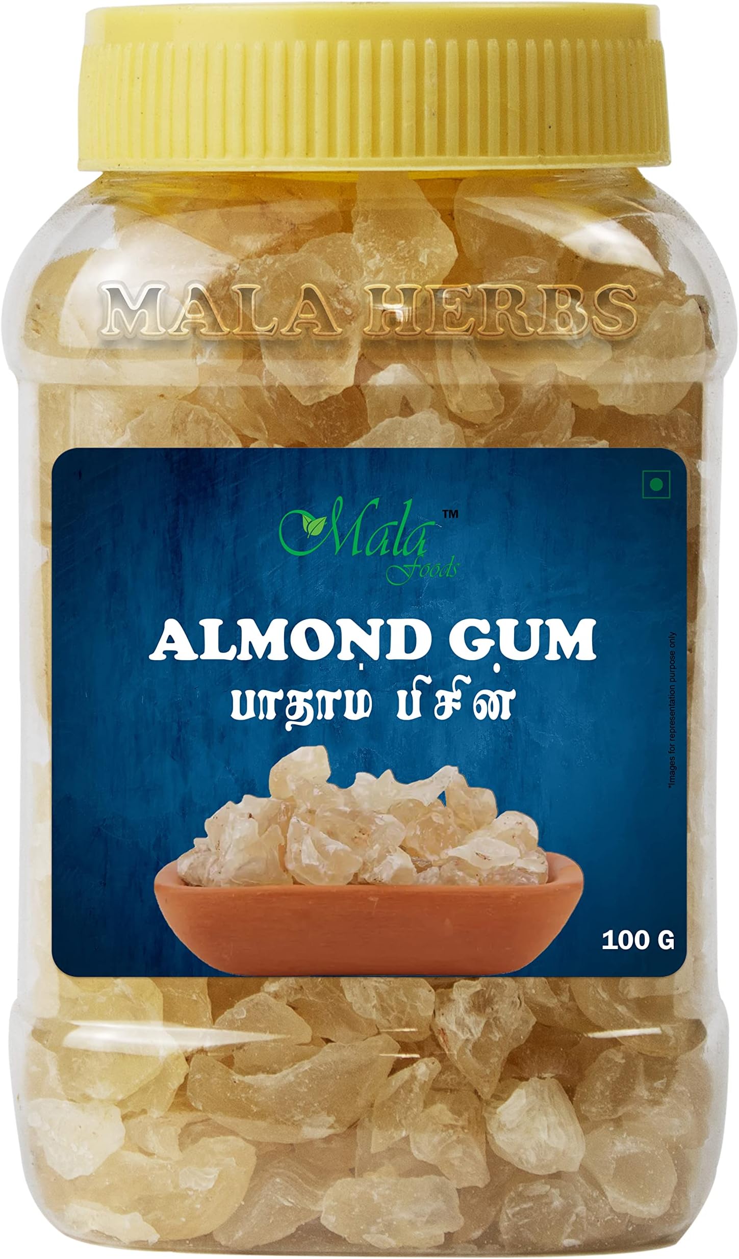 MALA Almond Gum - 100 GMS/Badam Pisin/Gond Katira Pure Organic - 100 Gms (Edible Gum)