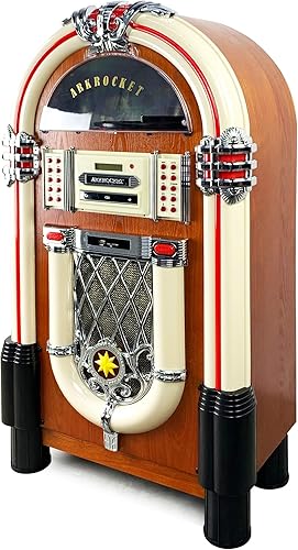 Miniatura 2 de Arkrocket Taurus Jukebox reproductor de discos de vinilo Bluetooth USB SD reproductor de CD Radio tocadiscos retro clásico Jukebox 42 pulgadas