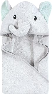 Hudson Baby Unisex Baby Cotton Animal Face Hooded Towel, Dreamy Elephant, One Size