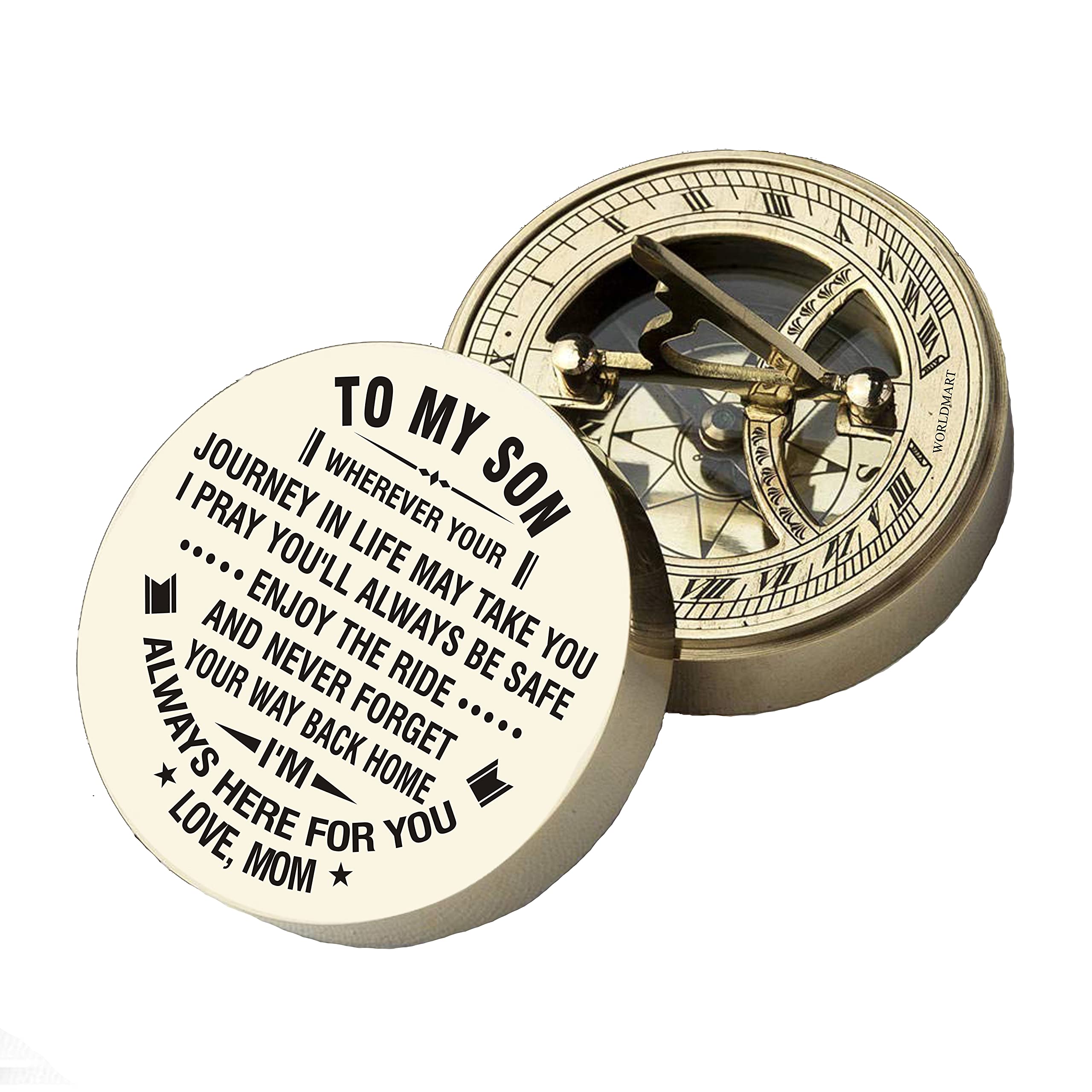 Personalized Compass, Gift for Son, to Our Son, Mom to Son, Dad to Son, Boyfriend, for Customized Compass