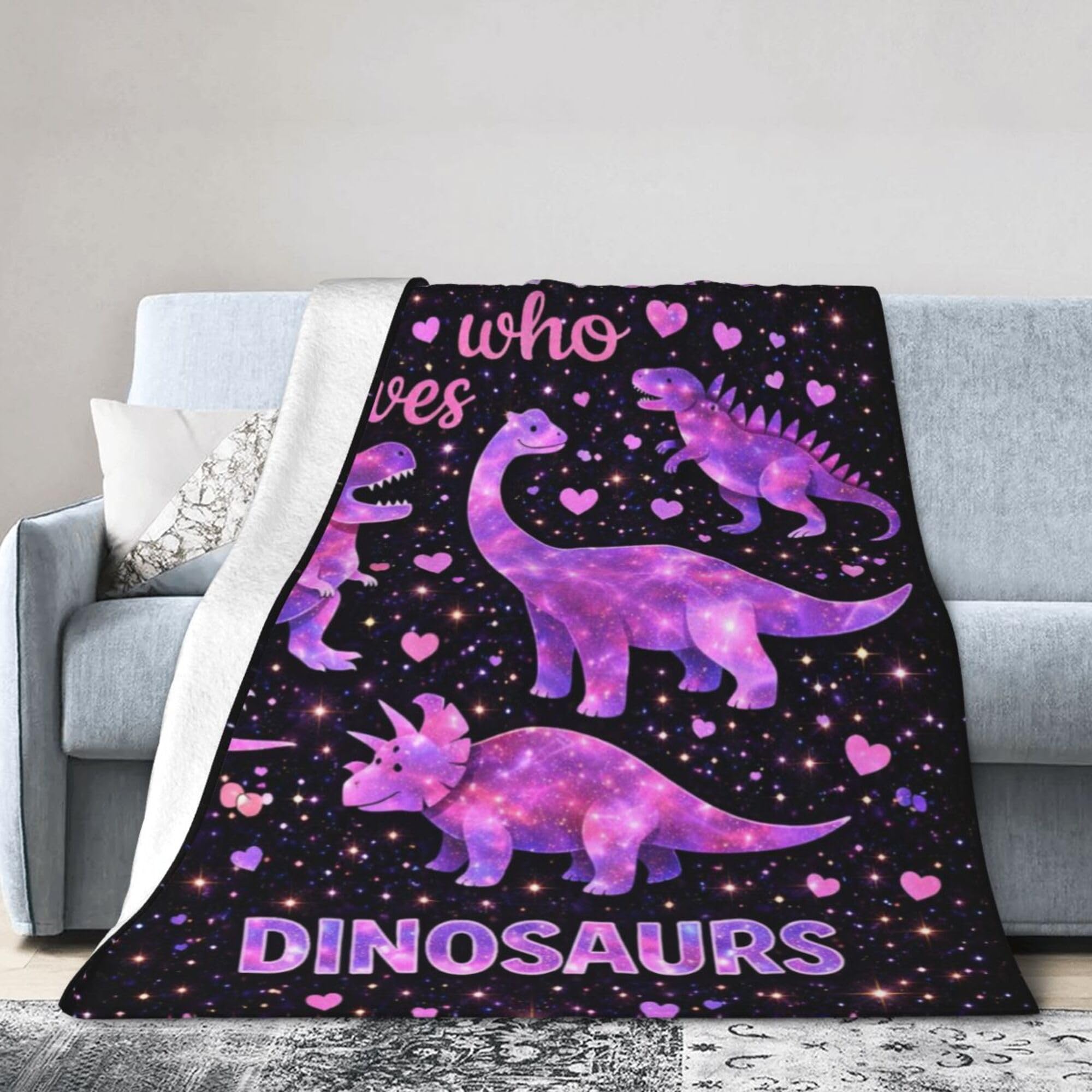 Dinosaur Blanket Dinosaur Throw Blanket Super Soft Cozy Plush Fluffy Fuzzy Fleece Blankets Gifts for Girls Women Boys Kids Adults 40"X50"