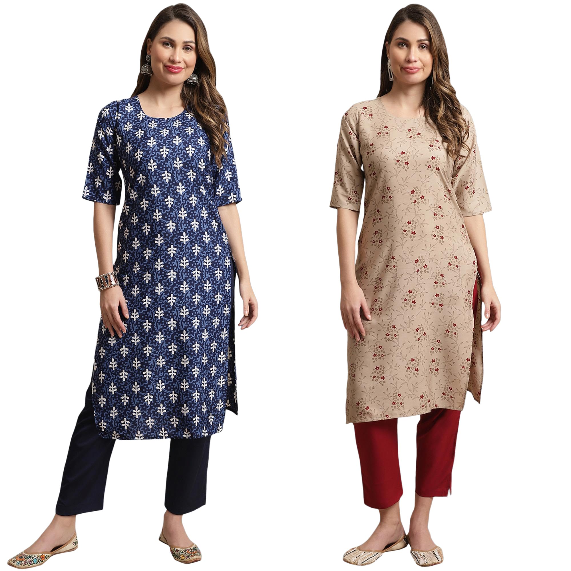 Tee Projekt Crepe Printed Kurta & Pant Set For Women Ethnic Wear Casual Wear Kurta Set