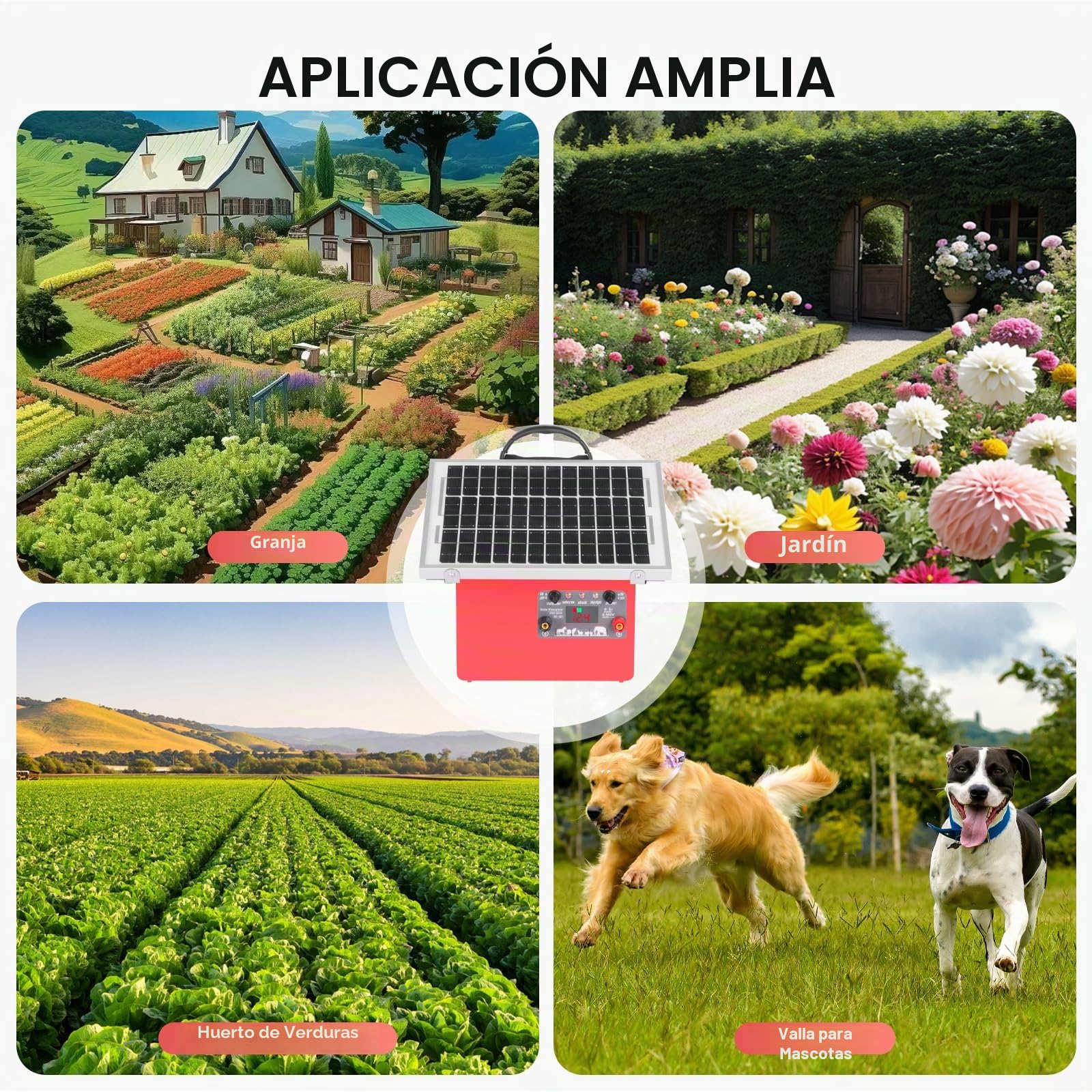 32KM - Cerca eléctrica solar de 9,5 kV pastor eléctrico controlador para caballos, valla eléctrica 0,5 J para cría de animales de pastor, para granja, pasto, jardín (Red)