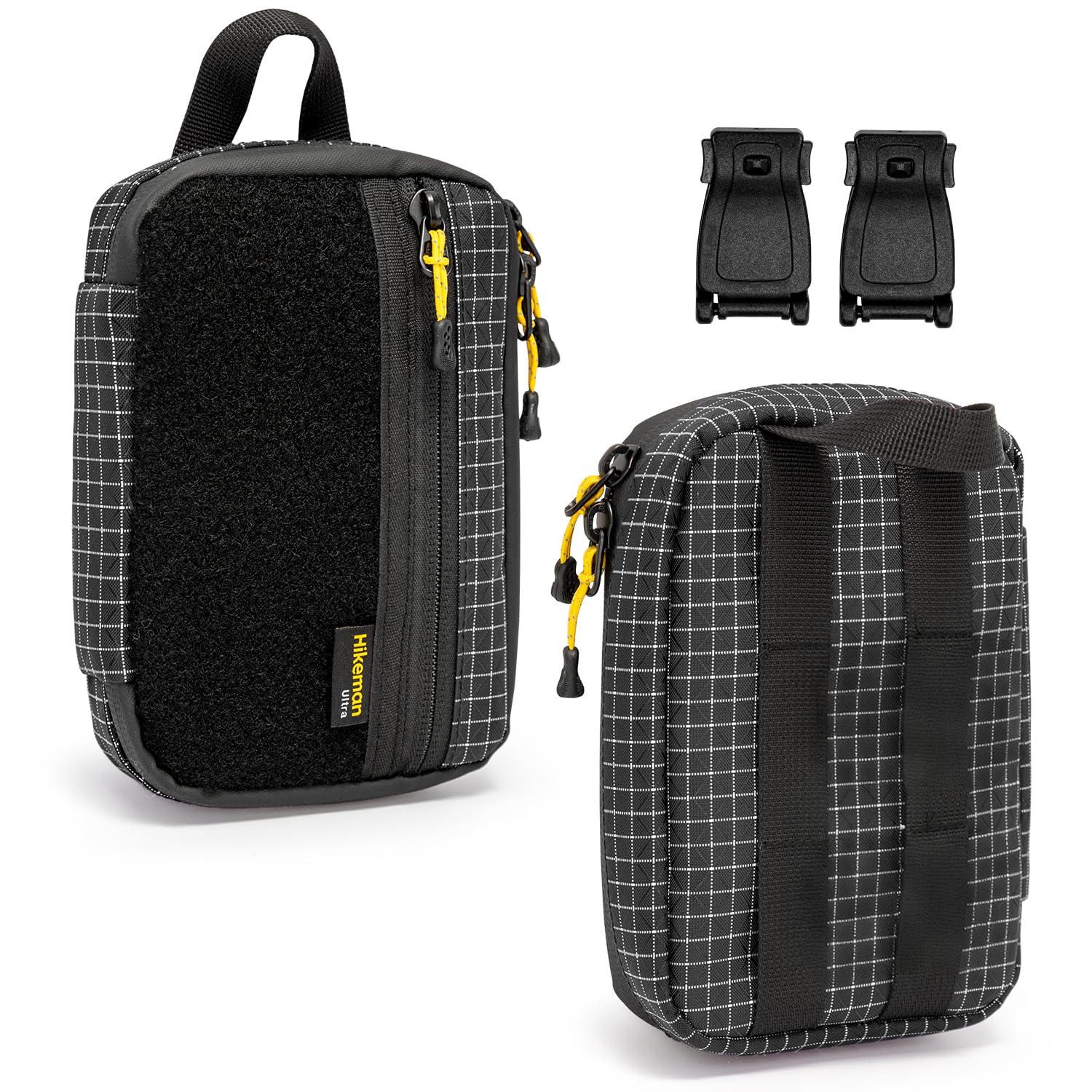 HIKEMAN EDC Pocket Organizer Pouch - EDC Utility Pouch,Nylon Tool Pouch,Tool Organizer for Multitools,Mini Pouch for Everyday Carry Outdoor(Black)