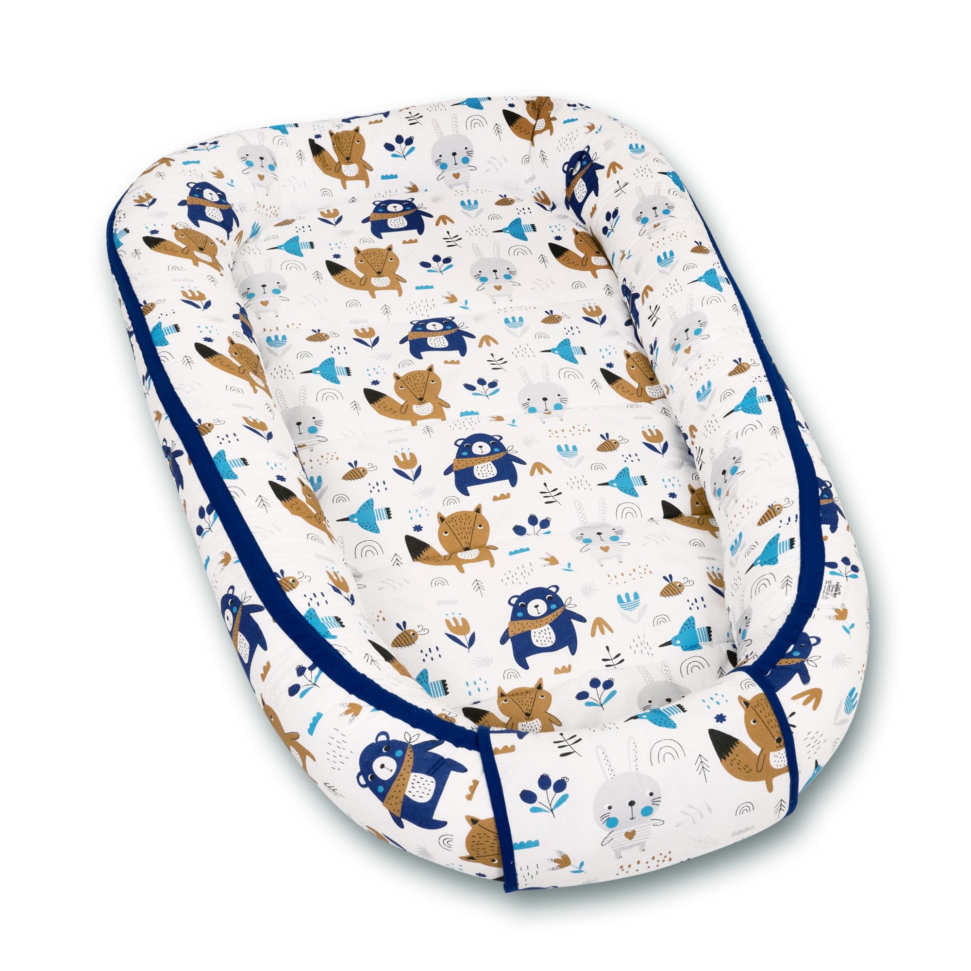 PaLulli 120 x 60 cm nido de bebé XXL capullo de bebé por 2 caras, 100% algodón, cojín para cuna de bebé, cuna de viaje para bebé y bebé