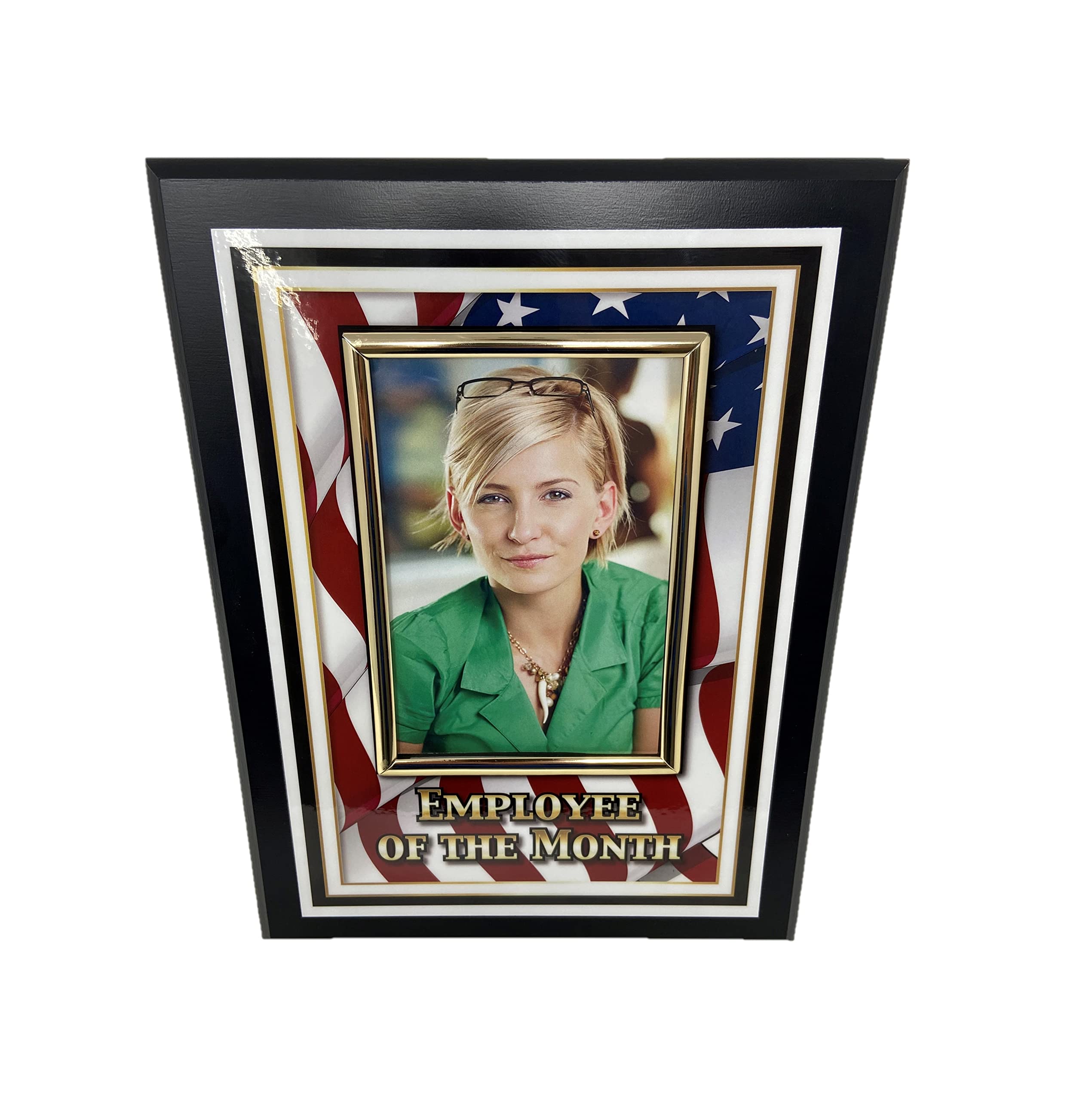 Employee Of The Month Plaque - Custom 9x12 Photo Award With Walnut Finish - View #2