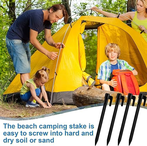 Miniatura 5 de Paquete de 24 Estacas de Plástico para Tienda de Campaña de 5.7 Pulgadas, Resistentes, Clavijas de Anclaje para Toldo, Estacas de Plástico para