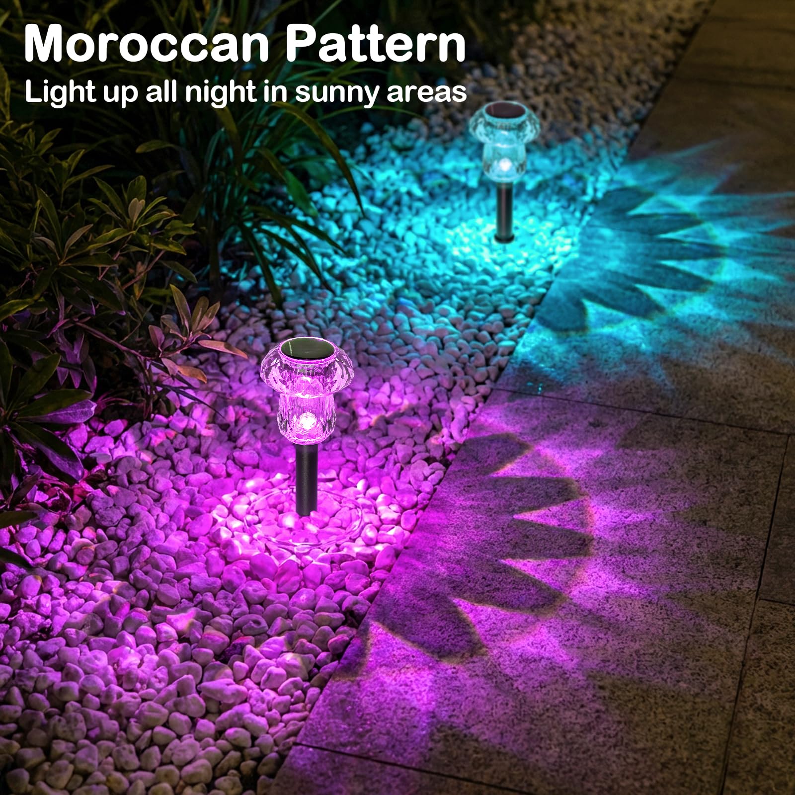 Luci solari per vialetti esterni, confezione da 8 luci da giardino a fungo, impermeabili, ad energia solare, illuminazione per paesaggio, vialetto, sentiero, passerella, patio, decorazioni da