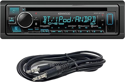 Kenwood KDC-BT33+AUX1 DIN SiriusXM listo para Bluetooth en el salpicadero CDAmFM receptor estéreo para automóvil con Pandora, control de Spotify +