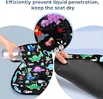 COOLBEBE Protecteur de siège auto pour l'entraînement de pot, 11.8in Waterproof Car Seat Liner Toilette Training pour Bébé Toddler, Assiette pour Poussettes & Siège auto (Dinosaure noir, 2Pcs)