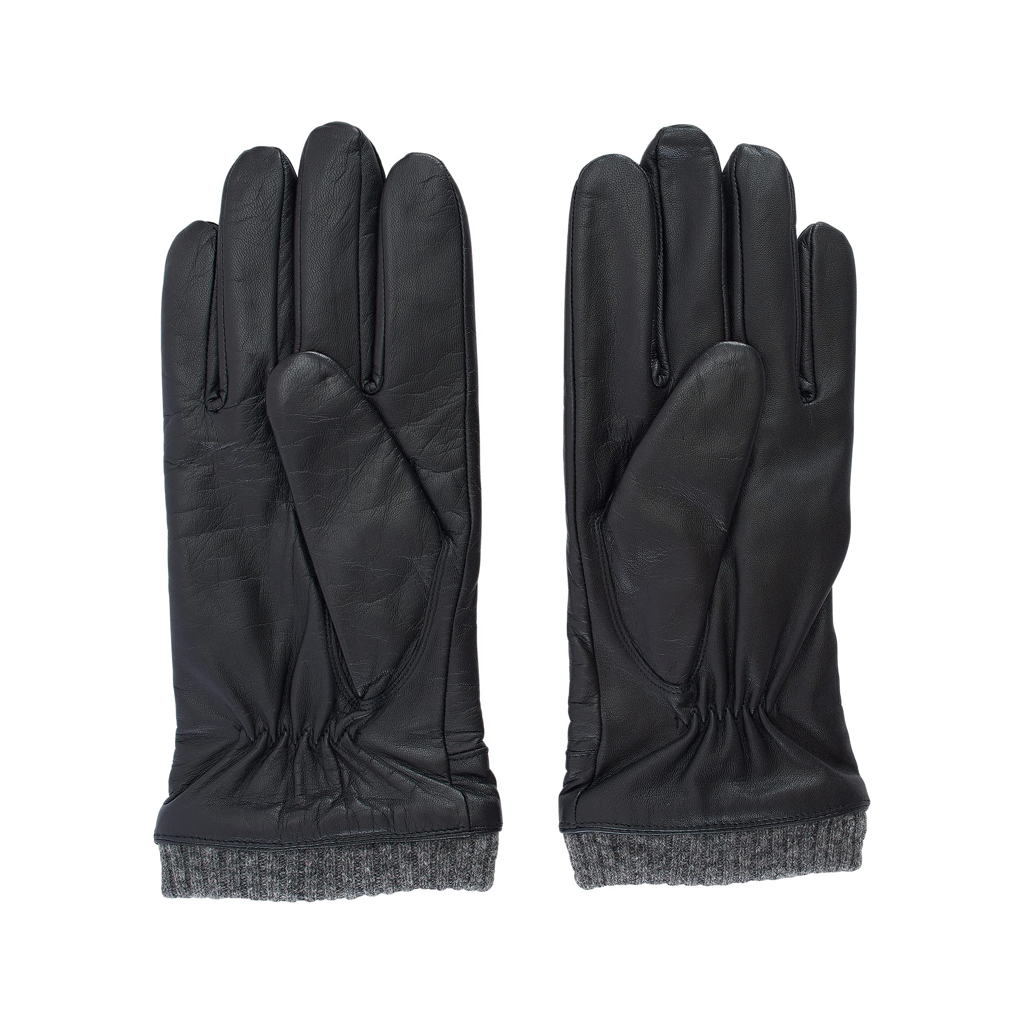 Lederhandschuhe für Herren - Innenfutter aus 100% Wolle - Handschuh mit Smartphone-Touch-Funktion - eleganter Winterhandschuh - 100% Schaf-Nappa