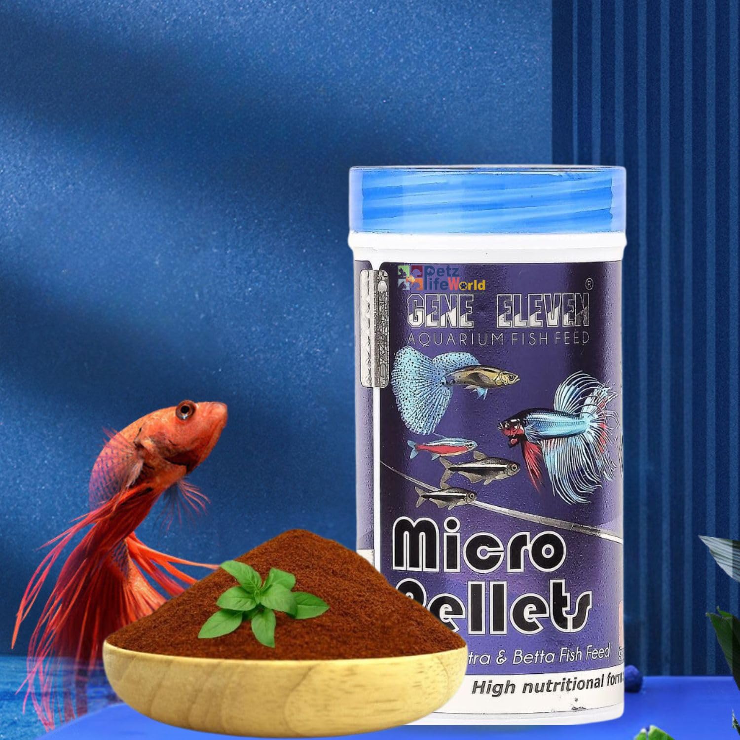 Aquatic Remedies 30g Gene Eleven Slow Sinking Micro Pellets for Tetra, Guppy, Barb and Betta Feed | 0.6 mm, 46% Protein