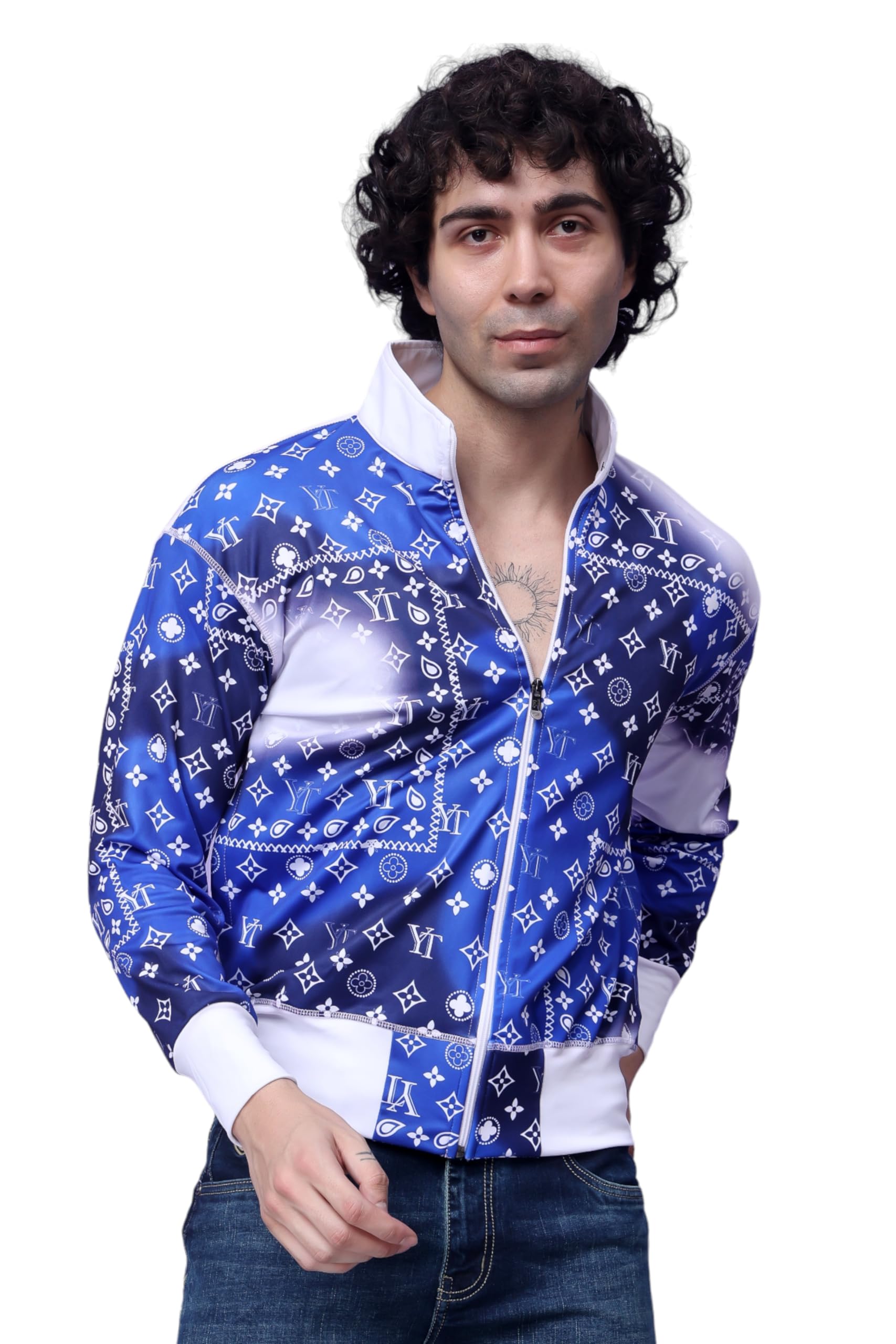 Dark & Light Blue Printed Stretchable Men Jacket (Dark&LightBlueYT-2XL)-image-33