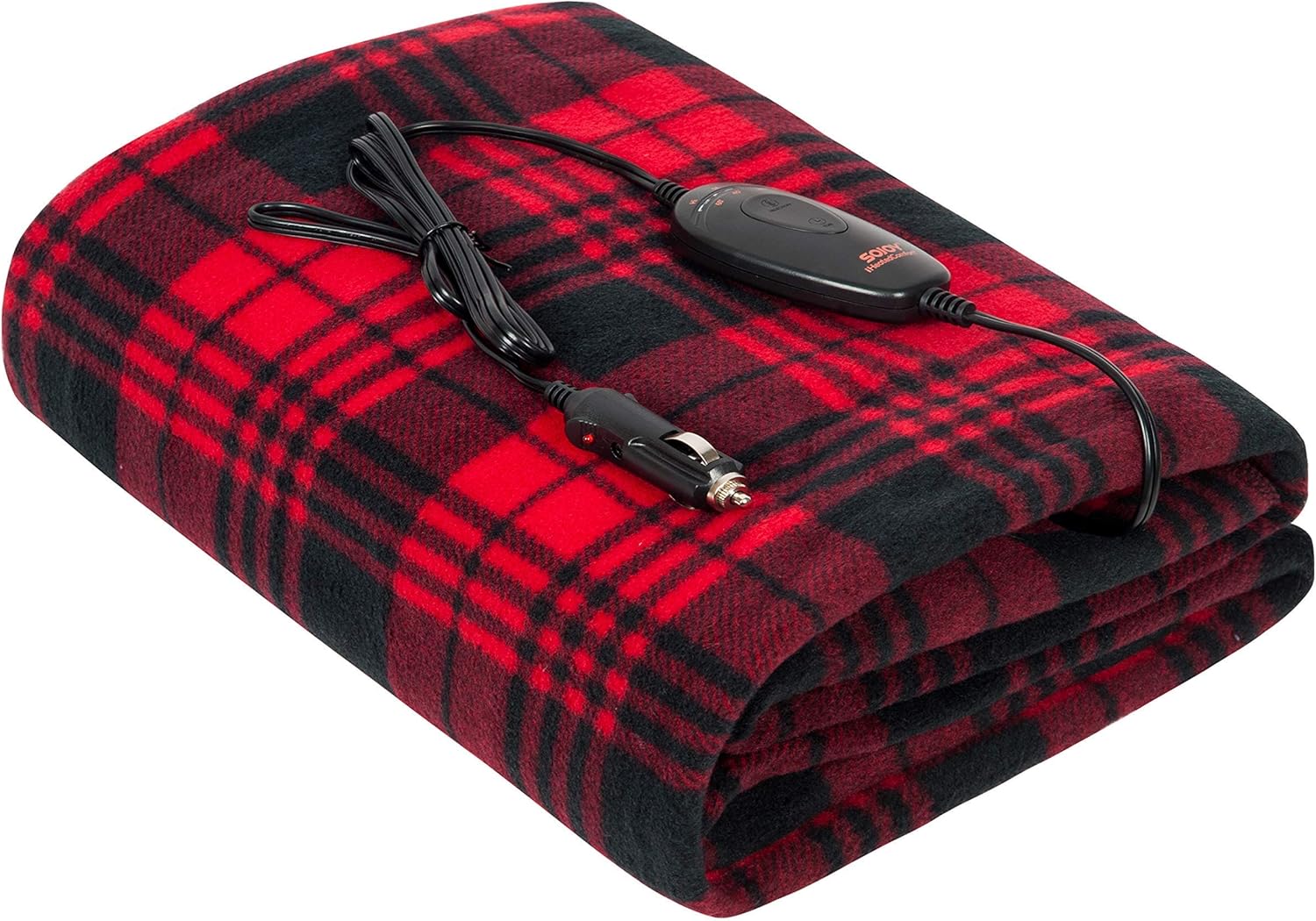 Sojoy Heated Blanket, Electric Blanket Throw 40"x60", 3 Fast Heating Levels,30'/45'/60' Min Auto Off, UL Certification, Overheating Protection, Fleece Heating Blanket (Black and Burgundy) : Everything Else