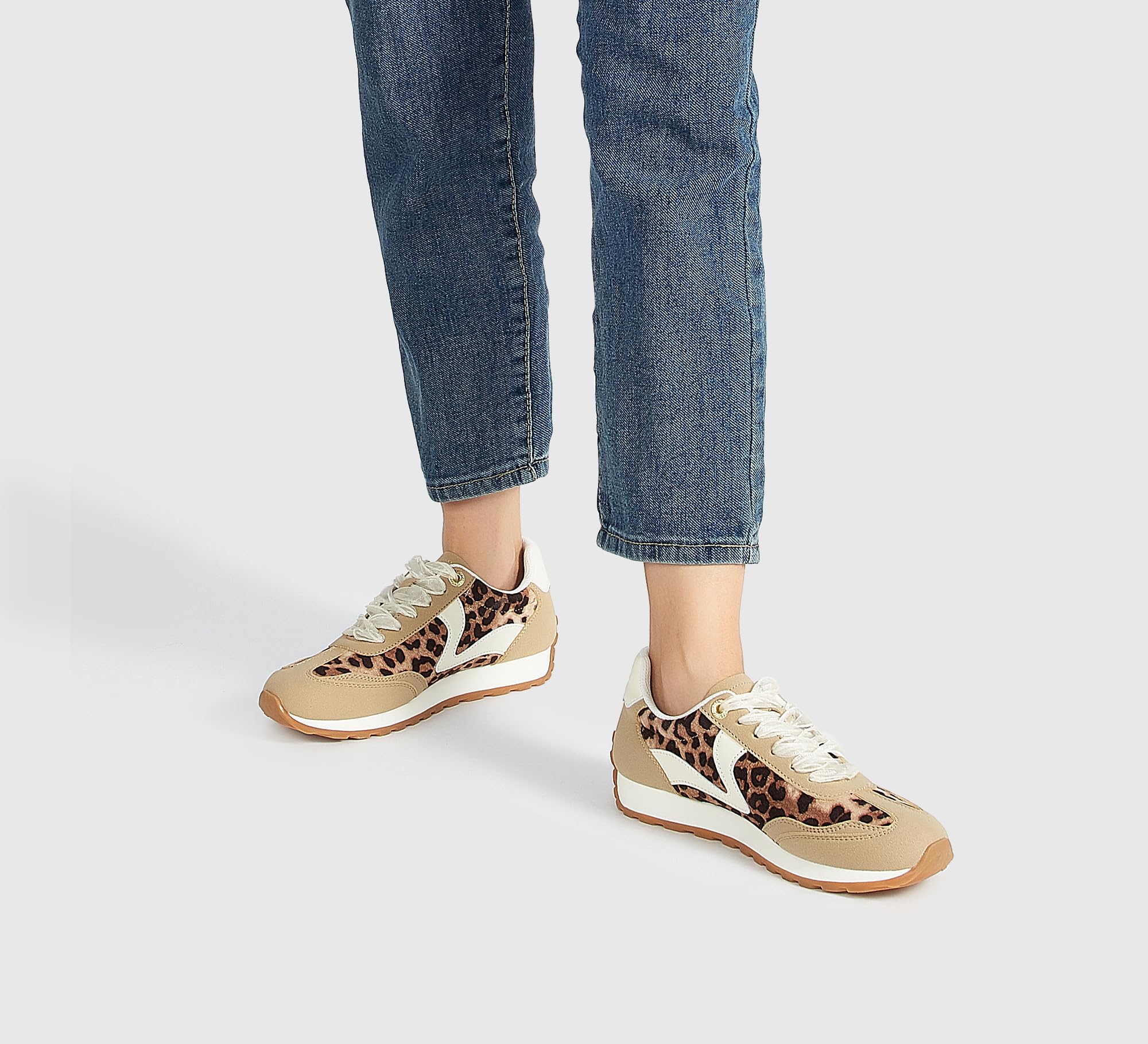 LUCKY STEP Zapatillas Mujer Moda - Tendencia Tenis, Neutras & Estilosas, Retro Trainers, Casual para Correr y Caminar
