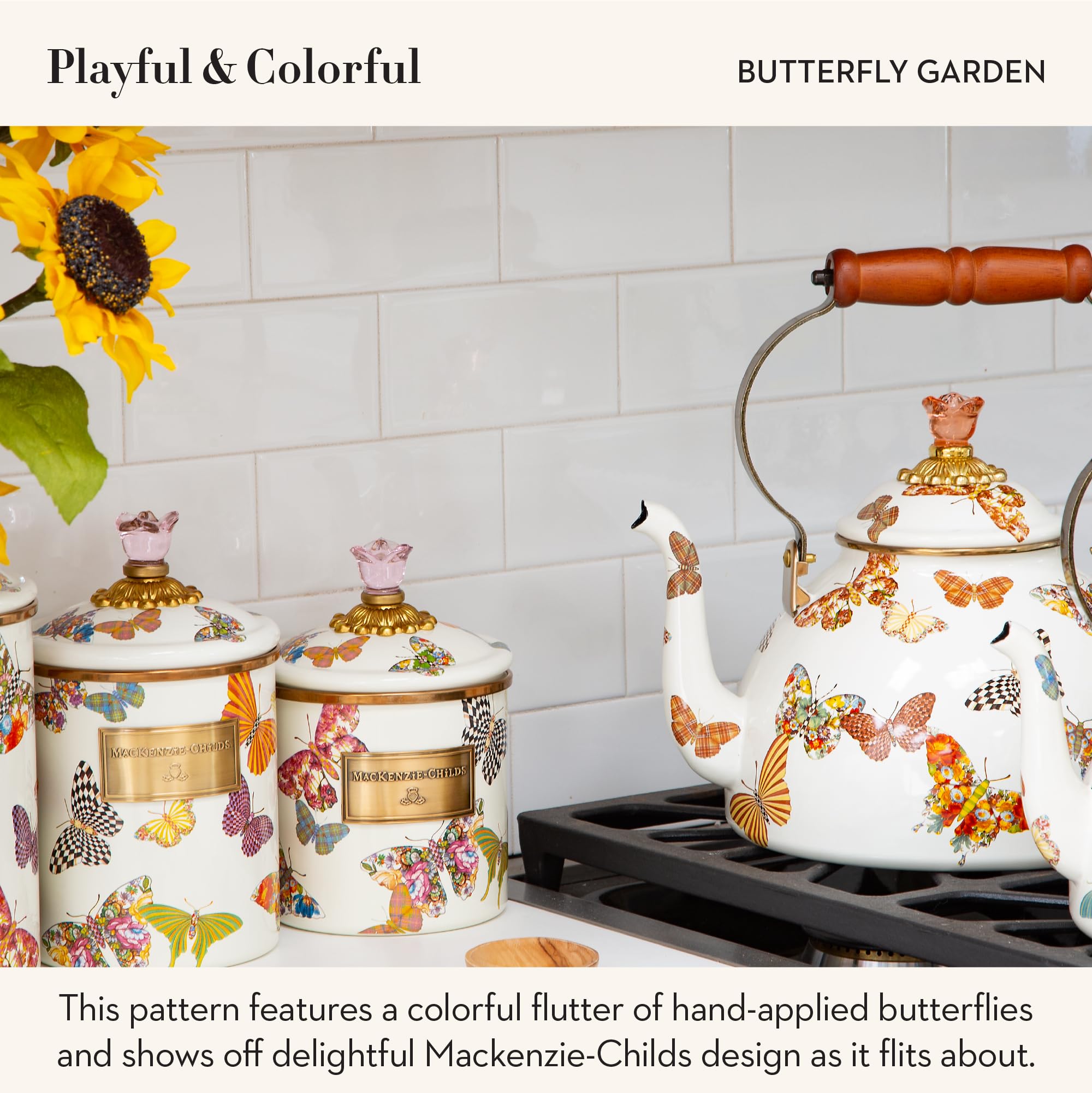 Amazon.com: MACKENZIE-CHILDS Enamel Tea Kettle, Cute Kitchen