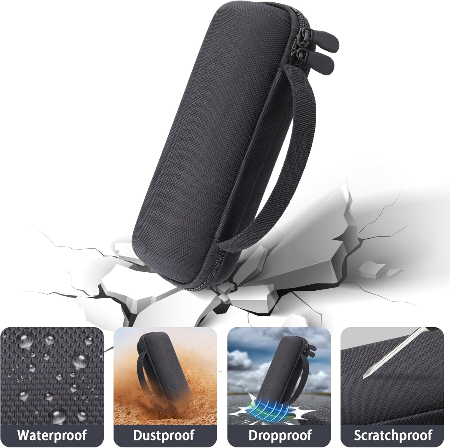 Hard Portable Case Compatible with JBL Grip Portable Waterproof Bluetooth Speaker(Black Case) - Image 5
