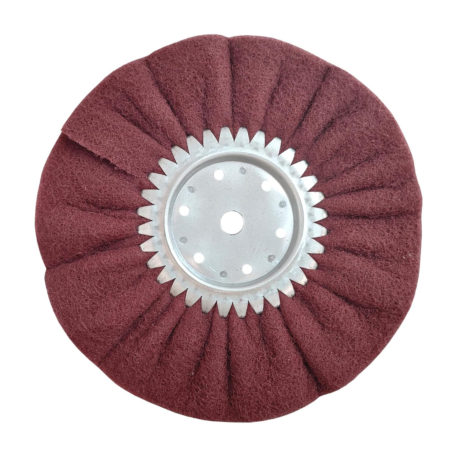 10" x 2 Section Non Woven Abrasive Airway Buffing Wheel,5/8" Arbor Hole,1pc | Medium Fine Hardness. Used On Angle Grinder For Cleaning, Staining, Grinding And Polishing