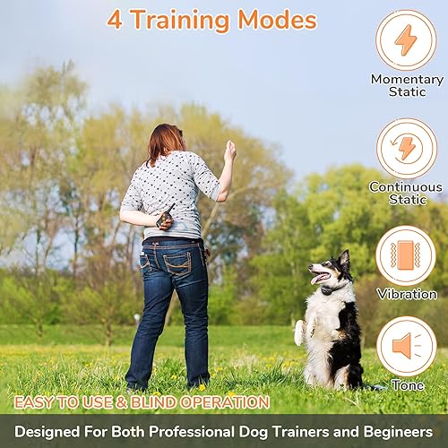 Miniatura 2 de Collar profesional de entrenamiento para perros, collar de choque para perro con control remoto, collar en E para entrenar perros grandes, medianos